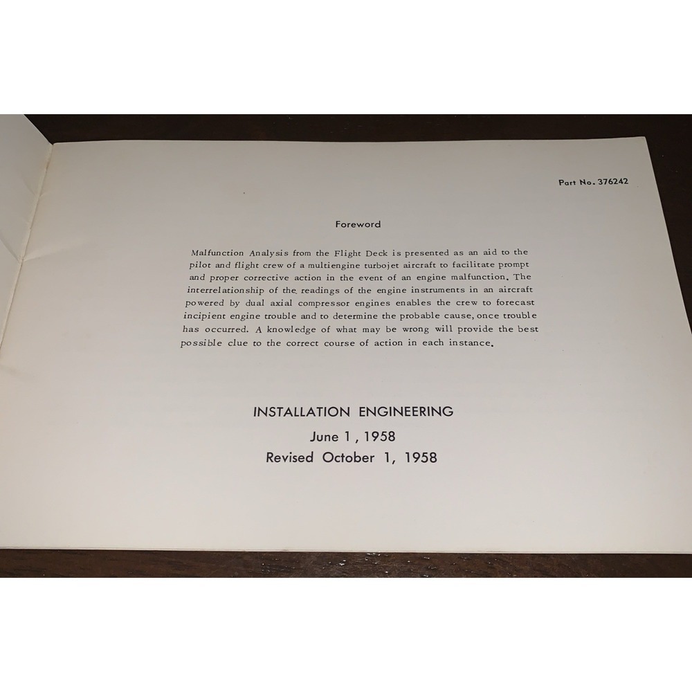 United 1963 Aircraft Pratt Whitney Flight Deck Malfunction Analysis VTG Booklet - Picture 3 of 5